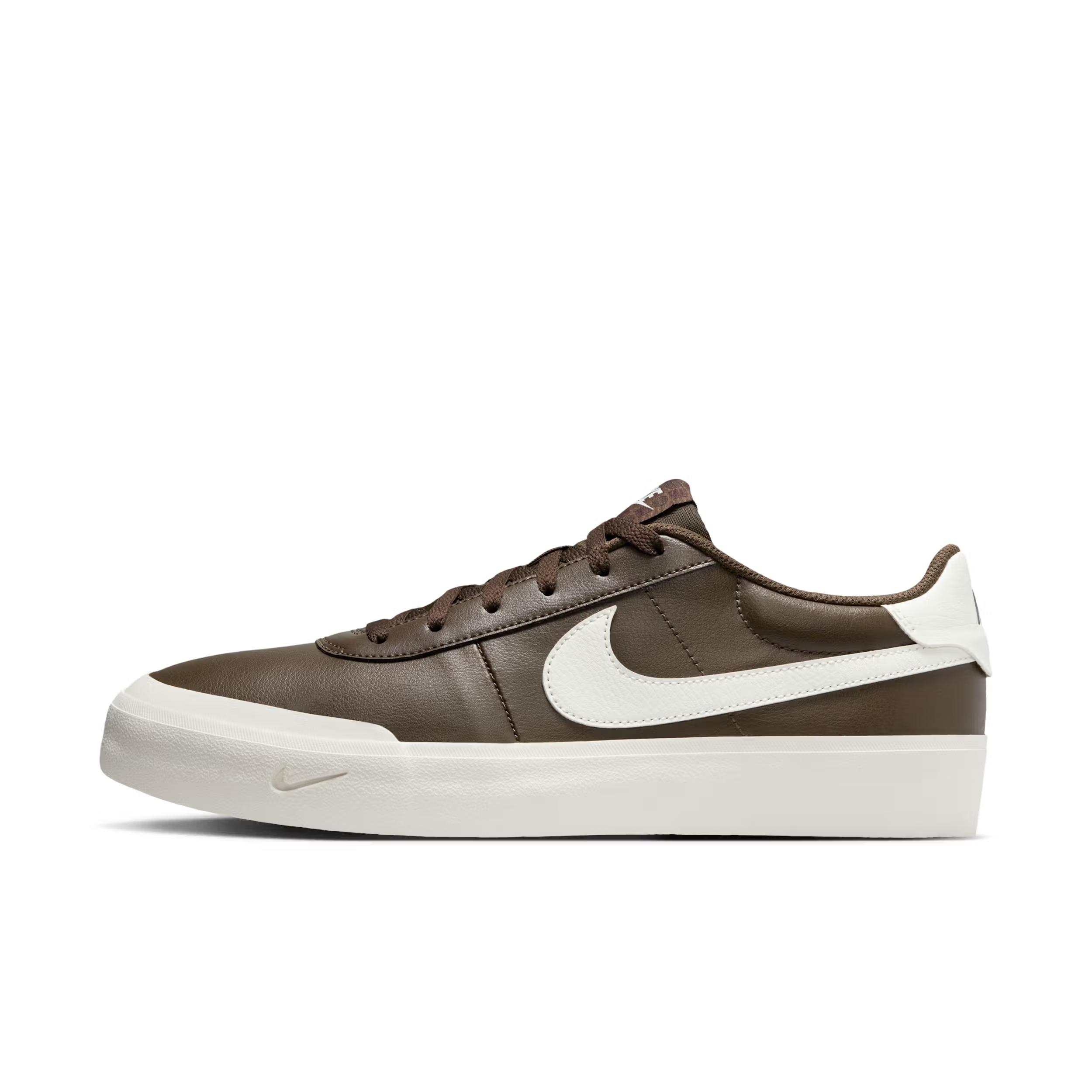 Nike Court Shot Leather Low top Skateboard Shoes Men s Taupe FQ8146-202 44