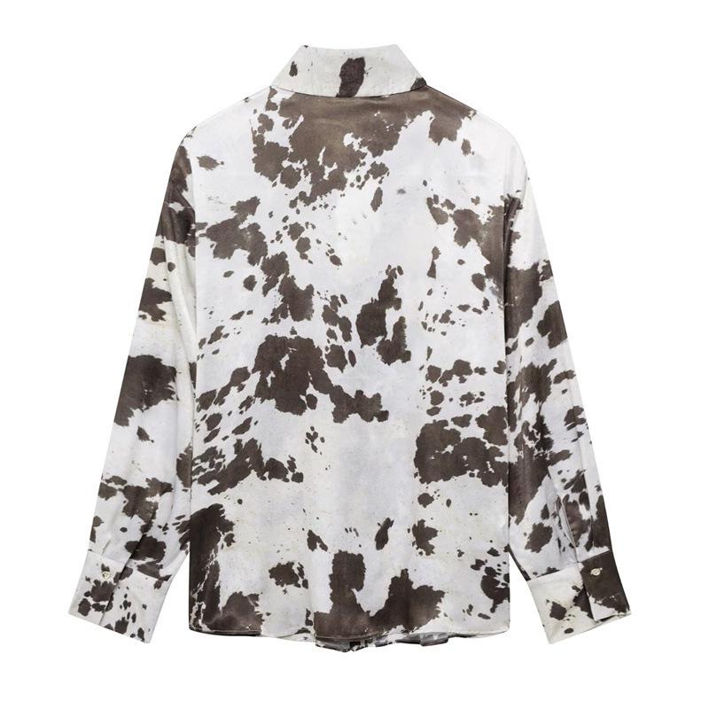 TAOP&ZA Spring/Summer Women's Animal Print Midi Skirt Shirt Set