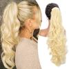 Synthetic Thick Drawstring Claw In Ponytail Extensions Long Wavy Curly Ponytail For Women Daily Cosplay Party Wear