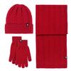 Adult warm self-heating German velvet three-piece set outdoor knitted hat scarf gloves three-piece set winter