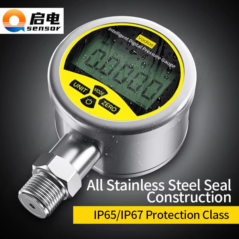 Digital Pressure Gauge 0.1bar/1bar/10bar Pressure Meter -100kpa -0.1-0.06Mpa Pressure Manometer 30bar Digital Pressure Gauge