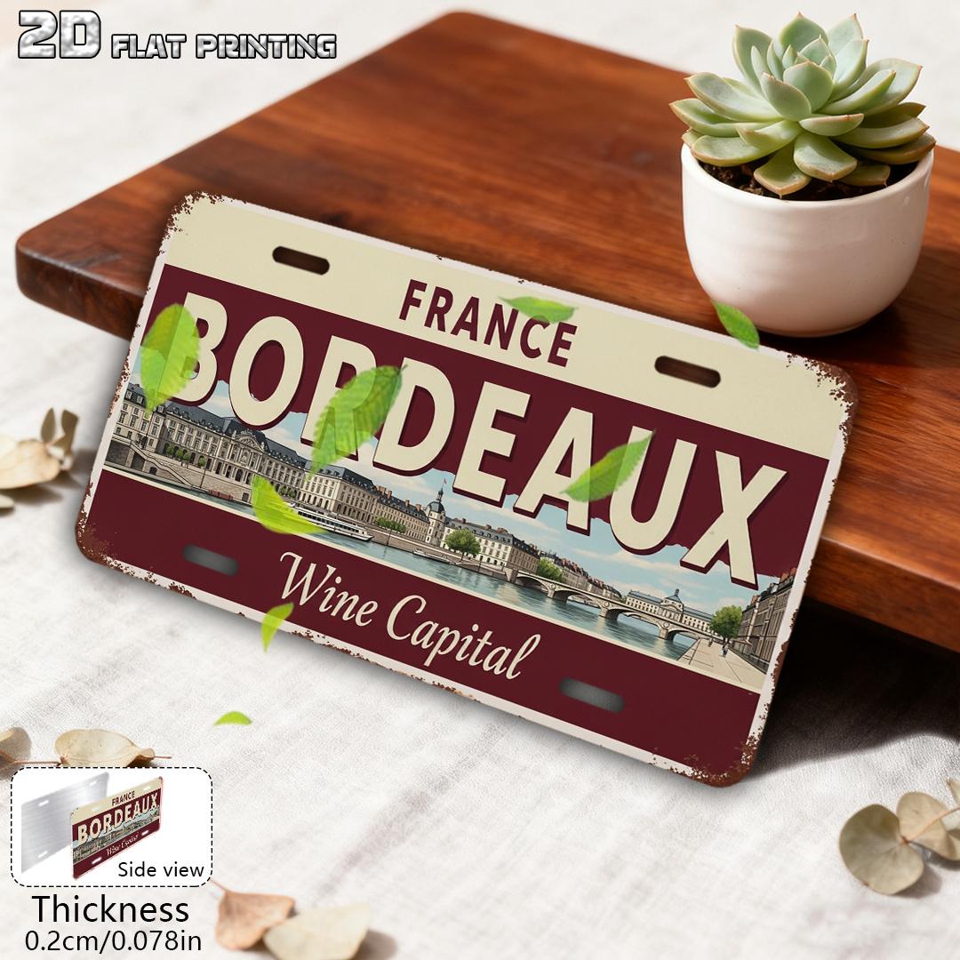 

D Flat D Flat pc Retro Aluminum Sign D Flat Printing France Bordeaux City Theme Decor cm x cm Vintage Wal 15x30cm(5.9x7.8inch)