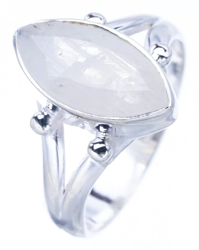 

StarGems® Natural Moonstone Handmade 925 Sterling Silver Ring 7 F0775