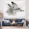 Botanical Fox Tapestry Wall Hanging Nature Forest Animal Home Decor Room Aesthetic Vintage Tapestry Dorm Wall Art Gift