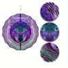10-Inch Metal Wind Chime with 360° Swivel Hook - Handcrafted Purple & Green Wolf Design, Outdoor Garden Decor
