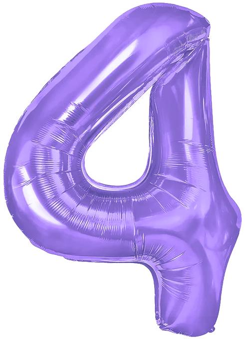 Foil Balloon Number 4 Purple 100cm