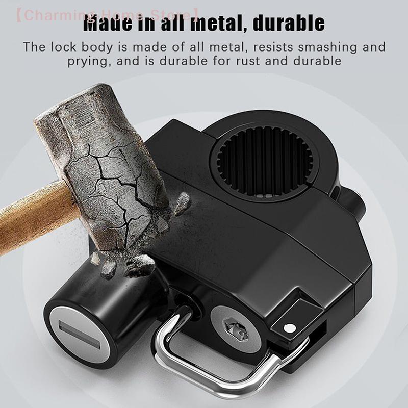 22-28MM Universal Motorcycle Helmet Pipe Clamp Hook Lock With 2 Keys+Installation Tool For Bike Moto Scooters Anti Theft Padlock