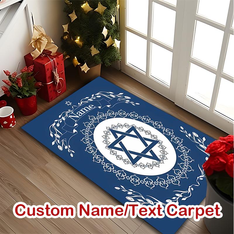 Jewish Star of David (1) Carpet, Non-slip Office Chair Rug, Digital Print Home Area Rug, Unique Festival Decorations
