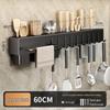 Modern No-Drill Wall-Mounted Kitchen Knife and Utensil Storage Rack