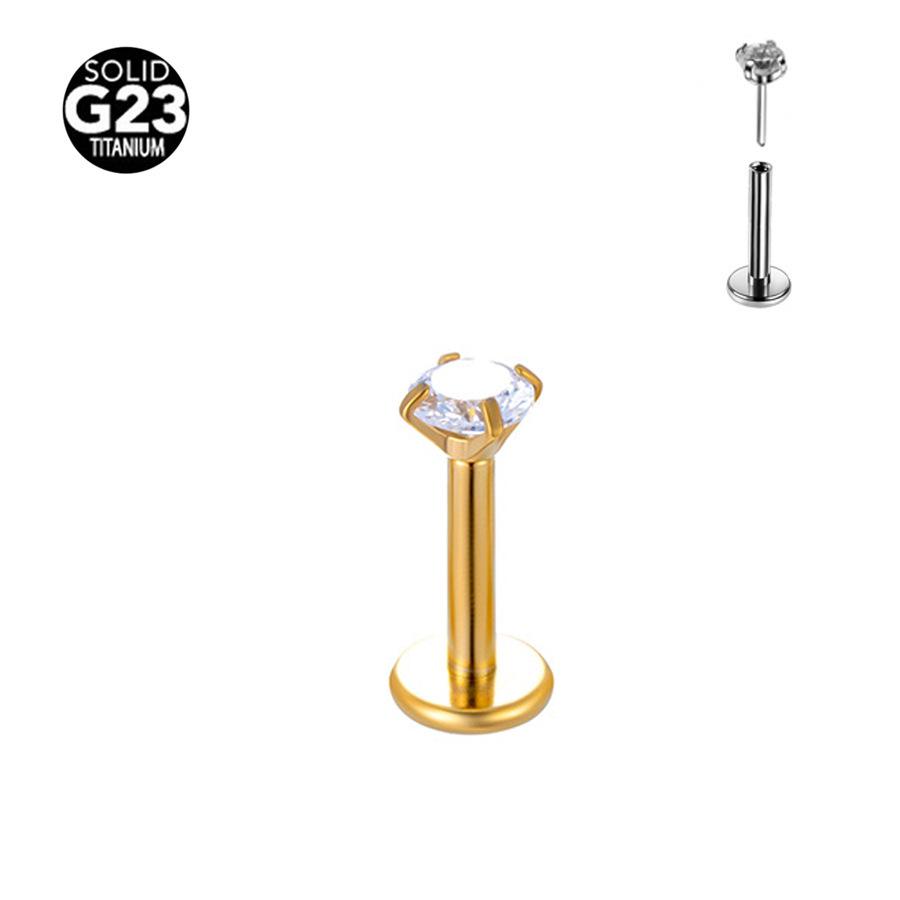 G23 Titanium Pin Claw Zirconium Barbell Set with 5A Zircon Labret Piercing Jewelry