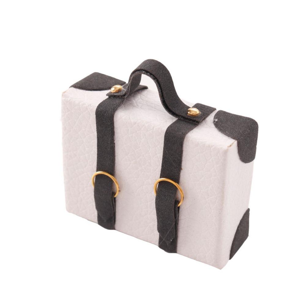 DIY 1:12 Dollhouse Miniature Briefcase Wood Miniature Model Suitcase Model Document Foreskin Box Doll House Accessories