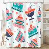 Blue Red White Cartoon Pattern Shower Curtain For Bathroom Home Decor Waterproof Washable Bath Linen 72X180Cm (Set)   Colorful C