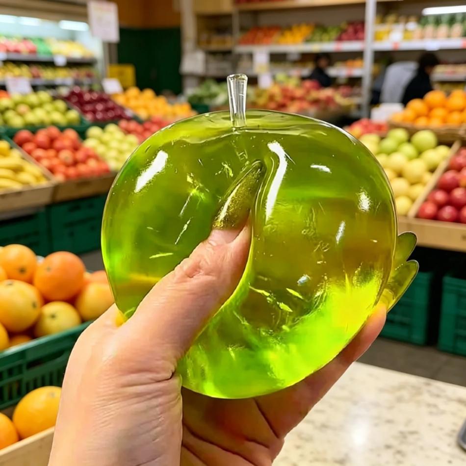 Squishy Green Pink Apple Stress Ball Soft Fidget Sensory Toy For Adhd Slow Rebound Squeeze Toy For Adults Christmas Gift