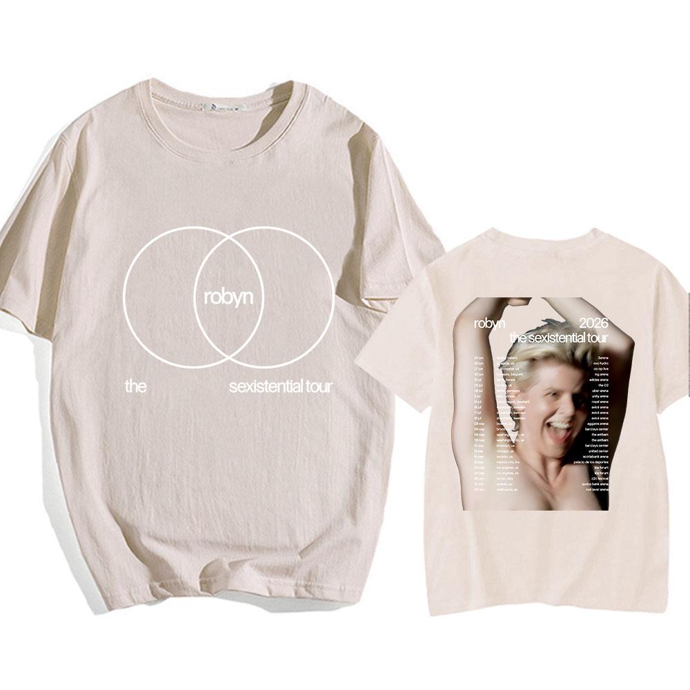 Robyn The Sexistential Tour 2026 T-shirt Summer Short Sleeve Cotton Male Tshirts O-neck Fashion Loose Men//Women Tee Print Merch