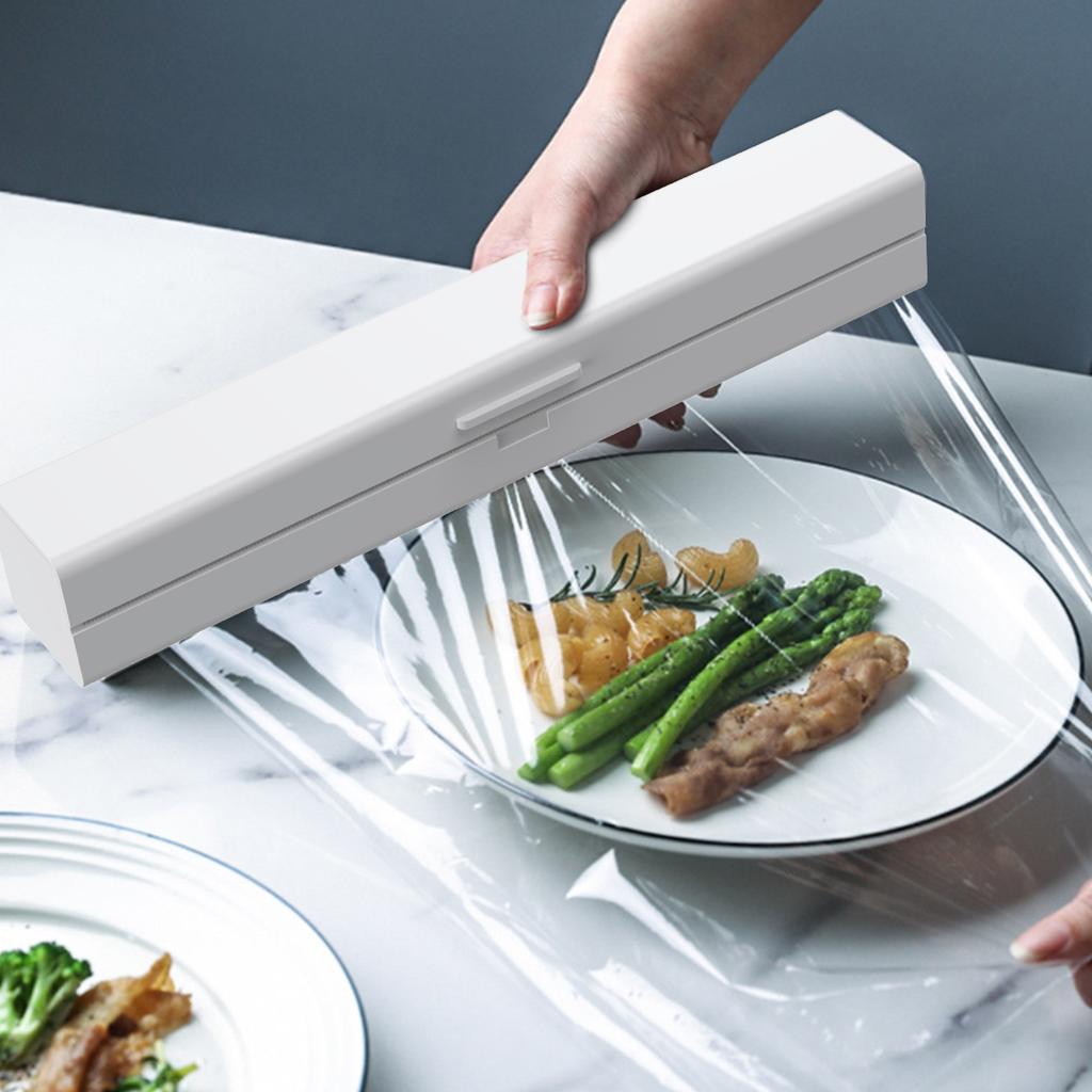 Cling Film Cutter Magnetic Cling Wrap Dispenser Plastic Wrap Dispenser with Cutter Reusable Food Cling Wrap Film Cutter Tin