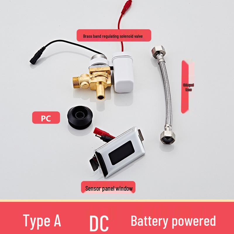 Automatic Copper Urinal Sensor Flush Valve - Water Saving Solenoid Core for Toilets