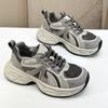 Net Shoes Are Light and Heightened Casual Sports Shoes for Women's New Spring and Autumn Silver Platform Dad Shoes for Women