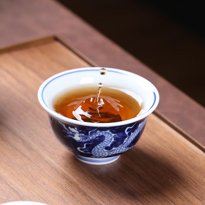 MULTIPOTENT 12-Piece Antique Blue & White Dragon Pottery Gongfu Tea Set