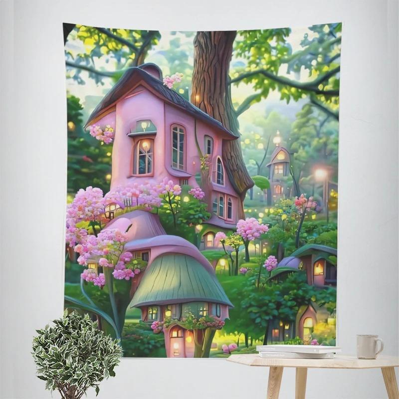 Декоративный гобелен «Сцена из усадьбы мечты» для домашнего декора — фото 4