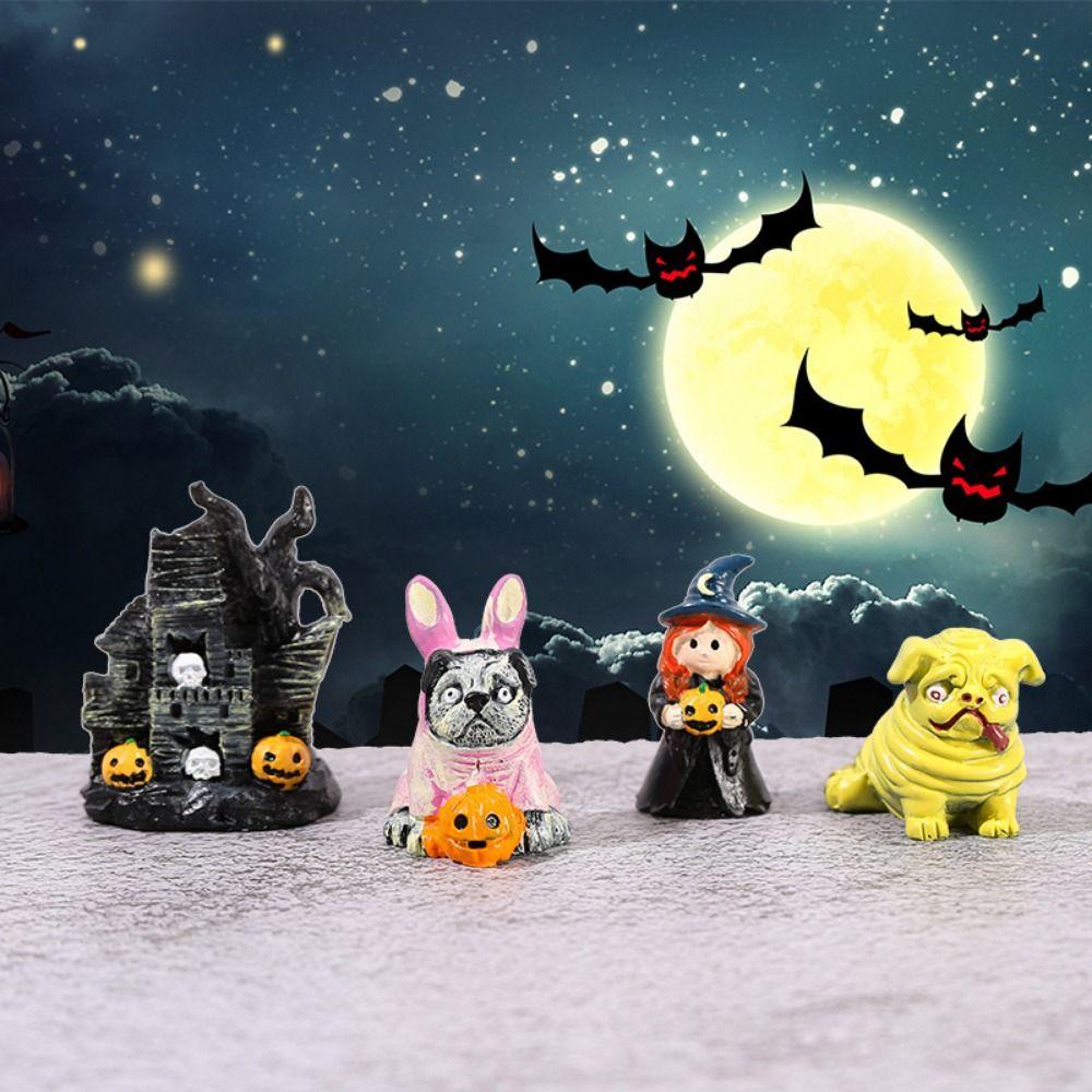 Mini Halloween Small Ornament Micro Landscape Resin Halloween Ornament  Crystal Ball Accessories