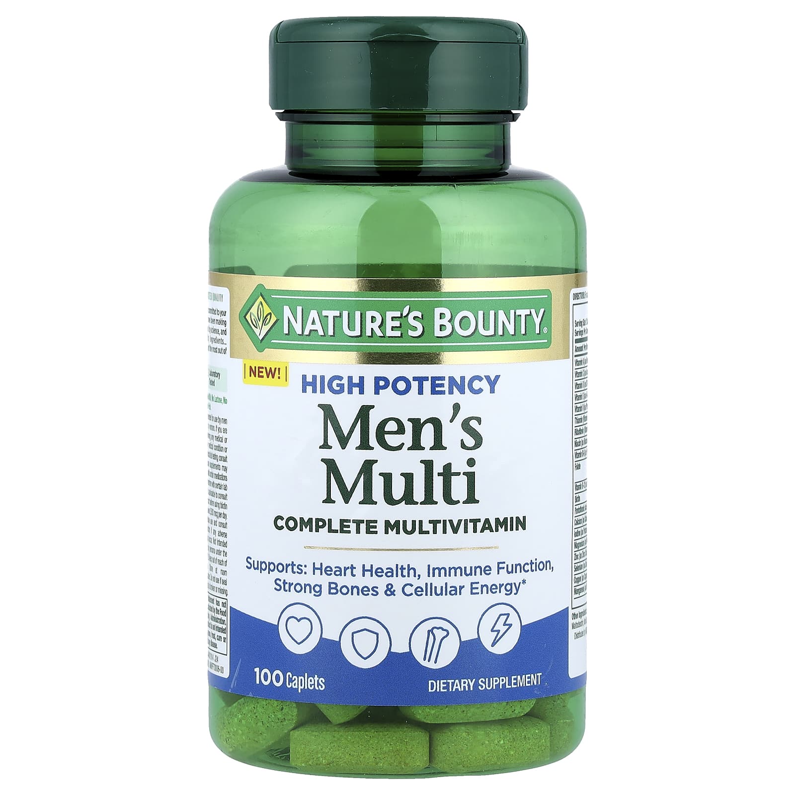 

Nature s Bounty Men s Multivitamin, Complete Multivitamin, High Potency, 100 Tablets