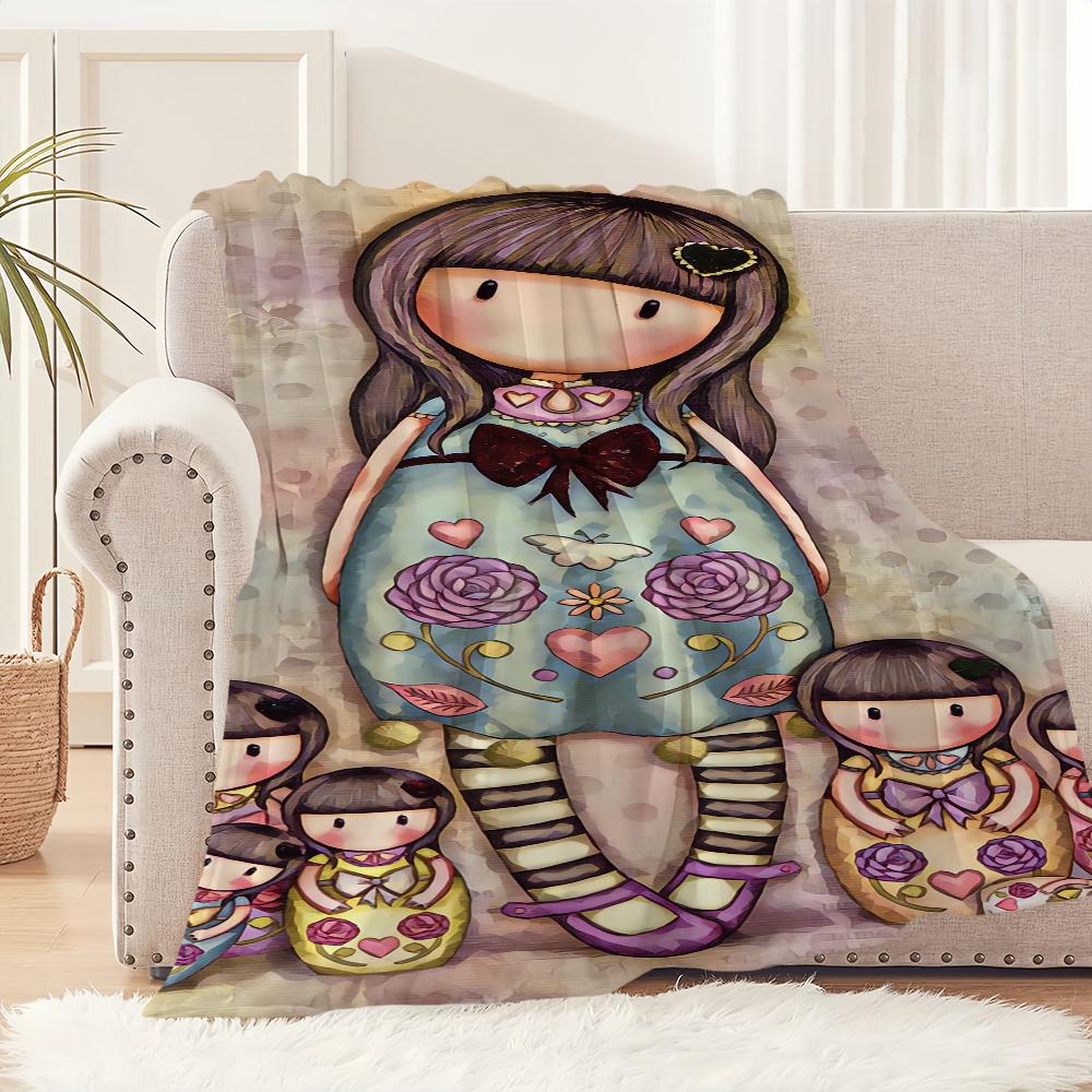 Cute Little Girl Blanket Soft Plush Nap Sofa Rug for Living G-Ggorjuss-S Room Warm Office Bedroom Birthday Home Travel Kid Gifts