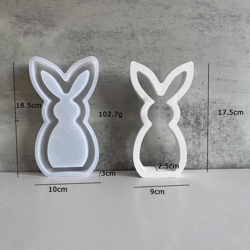 Hollow Bunny Candle Mold Easter Ornament Cute Rabbit Shape Plaster Decoration Molds Easter Rabbit Candle Holder Plaster Mold NEW