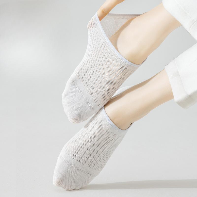 Women's Spring and Summer Mesh Boat Socks, Antibacterial Boneless Socks, Shallow-mouthed Invisible Socks, Short Cotton Socks