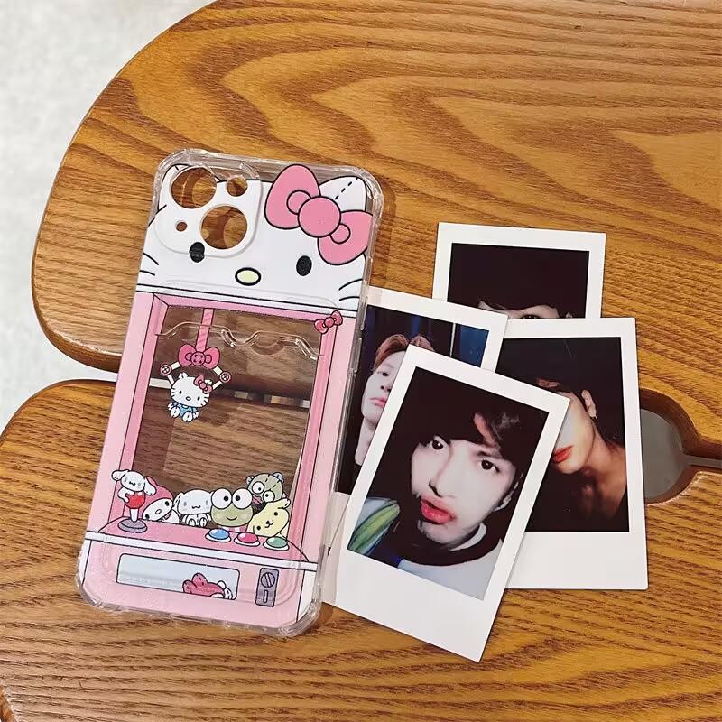 Cartoon Hello Kitty Card Holder Case For Iphone 17 Pro Max 17 Air 16 15 14 12 13 11 Pro Max 16e 15 16 Plus 12 13 Mini Cover