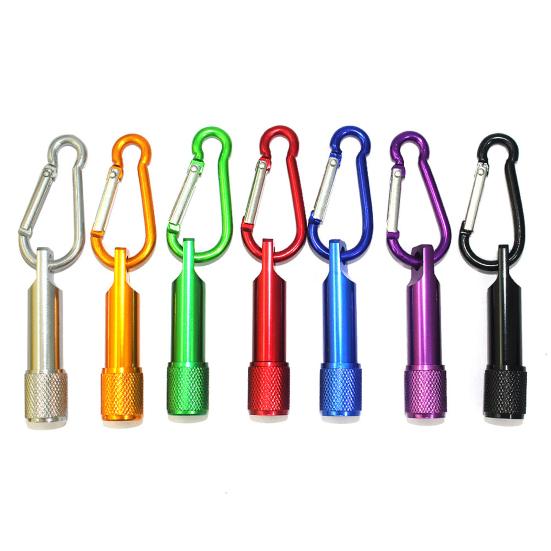 Outdoor Mini LED Flashlight Carabiner Clip Keychain Portable Sports Torch Latch Hooks