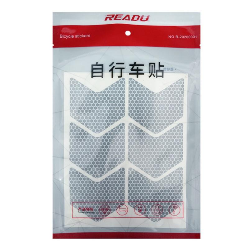 

6 шт. Светоотражающие наклейки на колеса велосипеда, наклейки безопасности для ночной езды