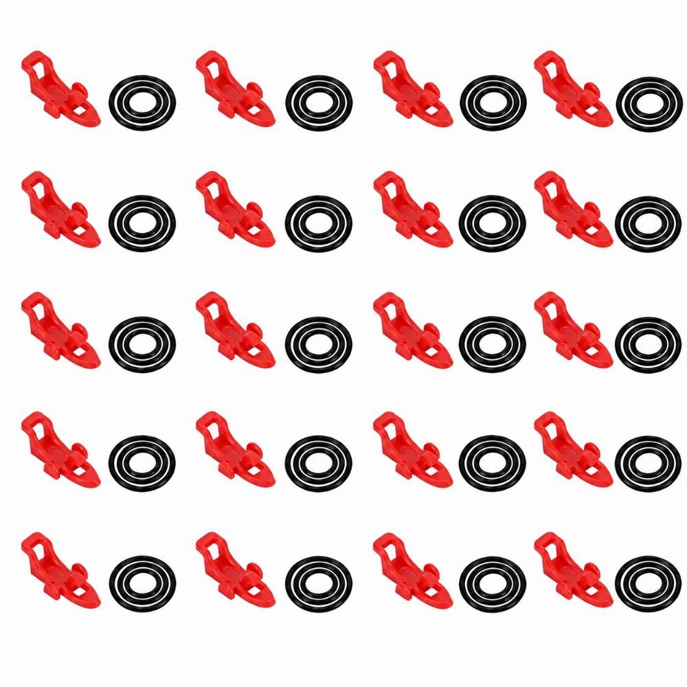 20PCS ABS Fishing Hook Holder with 3 Size Rubber Rings Lure Holder  For Fishing Rod