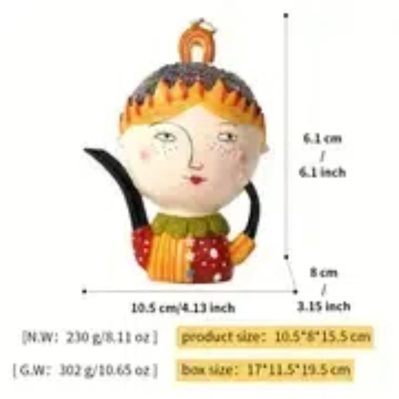 

Whimsical Bohemian Style Resin Figurines - Colorful Graffiti-Inspired Abstract Female Characters, Ideal for Home & Office Decor, жёлтый