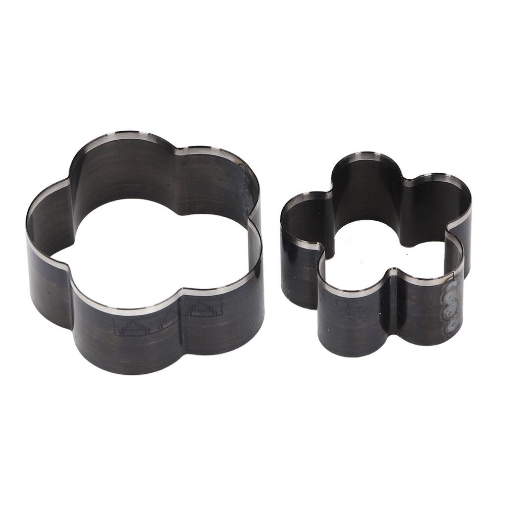 2Pcs Leather Cutting Die Set Flower Shaped Manual Punching Molding Alloy Steel Craft Tools 58mm