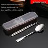 Portable Stainless Steel Cutlery Set: Fork, Spoon & Chopsticks - Ideal for Students & Outdoor Use