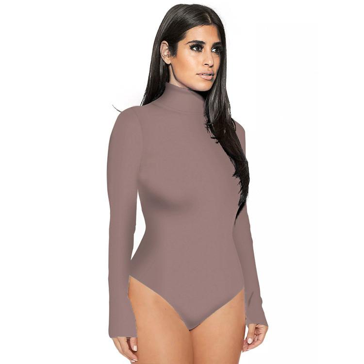 Urban Style Bodysuit For Women With Milk Silk Fabric And Button Details For Casual Wear