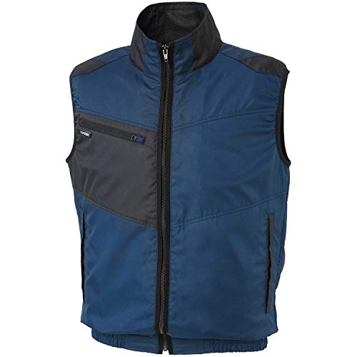 

SUN-S Air-Conditioned Workwear Vest, Water-Repellent, Mesh Back Airflow Channel, Stand Collar (Fan and Battery Sold Separately), KU95990, Navy, Size L