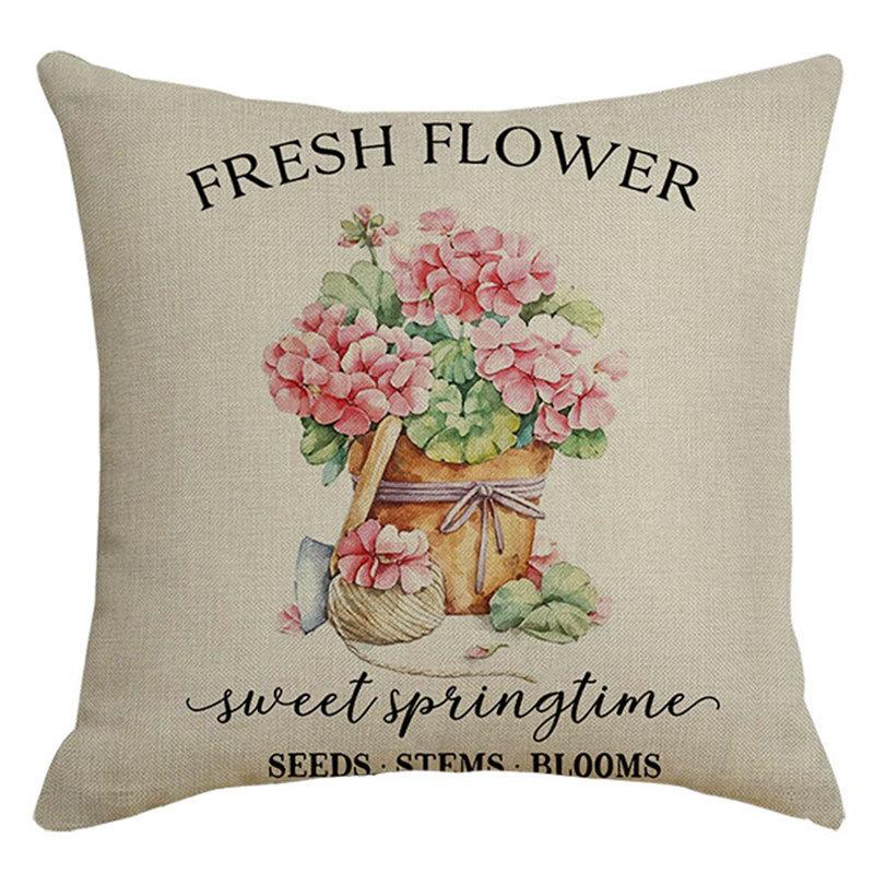 Spring Pillow Case Sofa Waist Pillow Case Garland Truck Light Luxury Home Office Pillow Pillow Case
