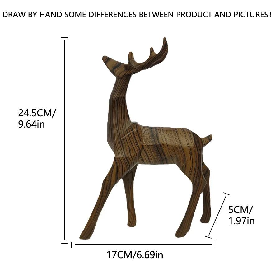 

Статуя оленя из смолы, стоящая статуэтка оленя, креативная имитация дерева, геометрические олени, рождественские украшения в виде оленей