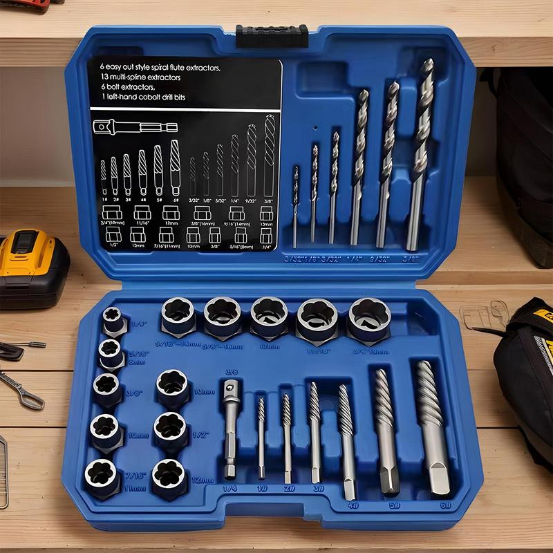 Broken Bolt Extractor Bolts Drill Bit Tool Easy Out Stripped Lug Nut Remover Drill Bit Set For Rusted Damaged Rounded-Off Screws