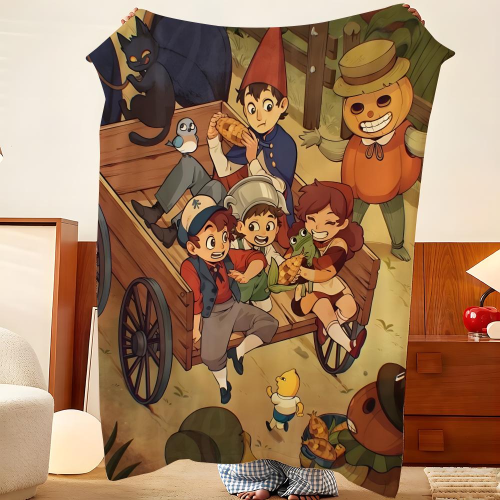 Animation Over The Garden W-Wall Throw Flannel Throw Blanket, Lightweight Cozy, Durable Washable Cute Cool