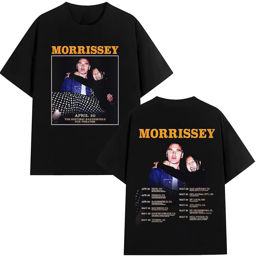 Britain Band Morrissey Tour 2026 Graphic T Shirts Men Women Harajuku Vintage pure Cotton Short Sleeve Tshirt Punk Streetwear