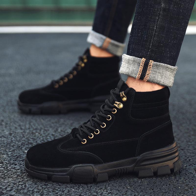 winter men shoes high-top Men's Casual Shoes outdoor shoes for men black Canvas shoes men fashion Cotton shoes snow boots