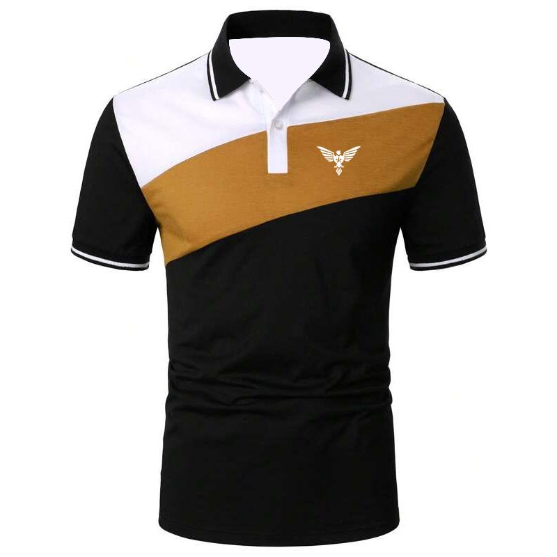 

2023 весна-лето, мужская приталенная рубашка поло с коротким рукавом, деловая повседневная рубашка поло. 5XL