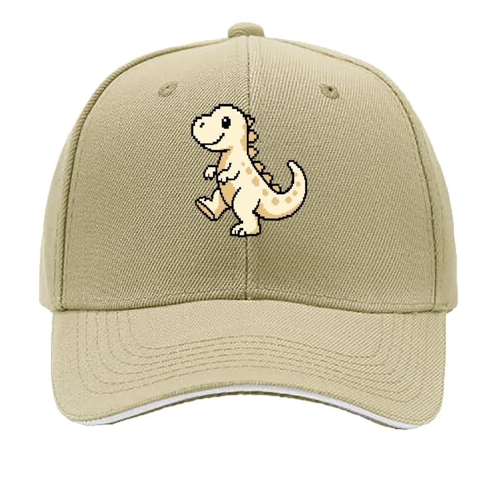Playful Pixel Dinosaur Outline Graph Sandwich Baseball Cap Sun Cap Outdoor Workouts Hat