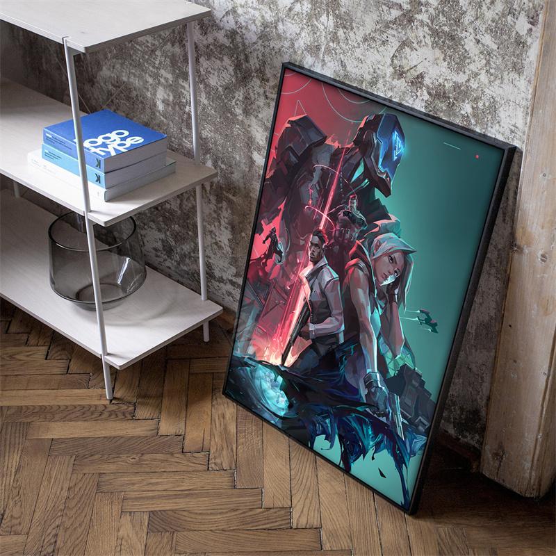 Valorant Klasická videohra Anime 80. léta Retro obraz do obývacího pokoje Herna Obraz na plátně Umělecká výzdoba domova Tisk plakátu Dárek