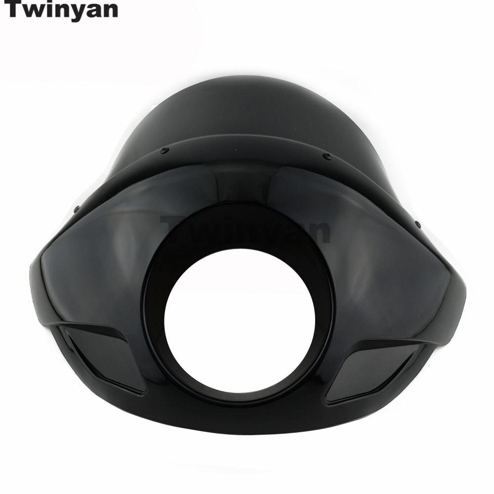 Motorcycle 5 3/4" Headlight Fairing Mask Front Light Head Lamp Cowl For Harley Sportster XL 883 1200 Touring Street Bob Dyna