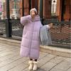 Thickened Long Down Cotton Clothes Internet Celebrities with The Same Stand-up Collar Hooded Warm Loose Coat
