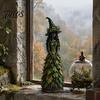 Halloween Party Table Decorations Autumn Witch Figurine, Desktop Decoration, Seasonal Resin Statue with Indoor Fall Home Accessories Leaf Gown