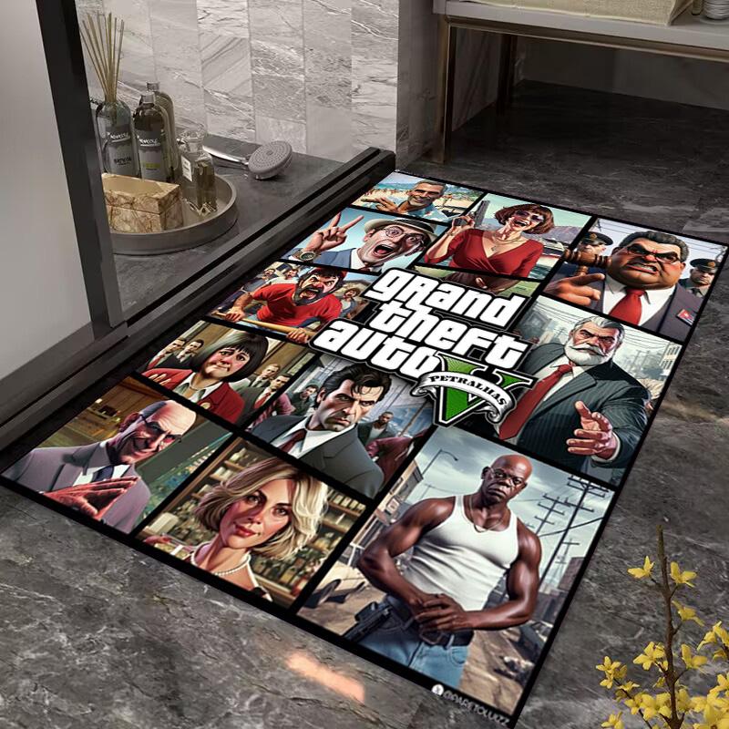 Vibes Vice City carpet printing Home Decor Art Protective pad Bathroom mat